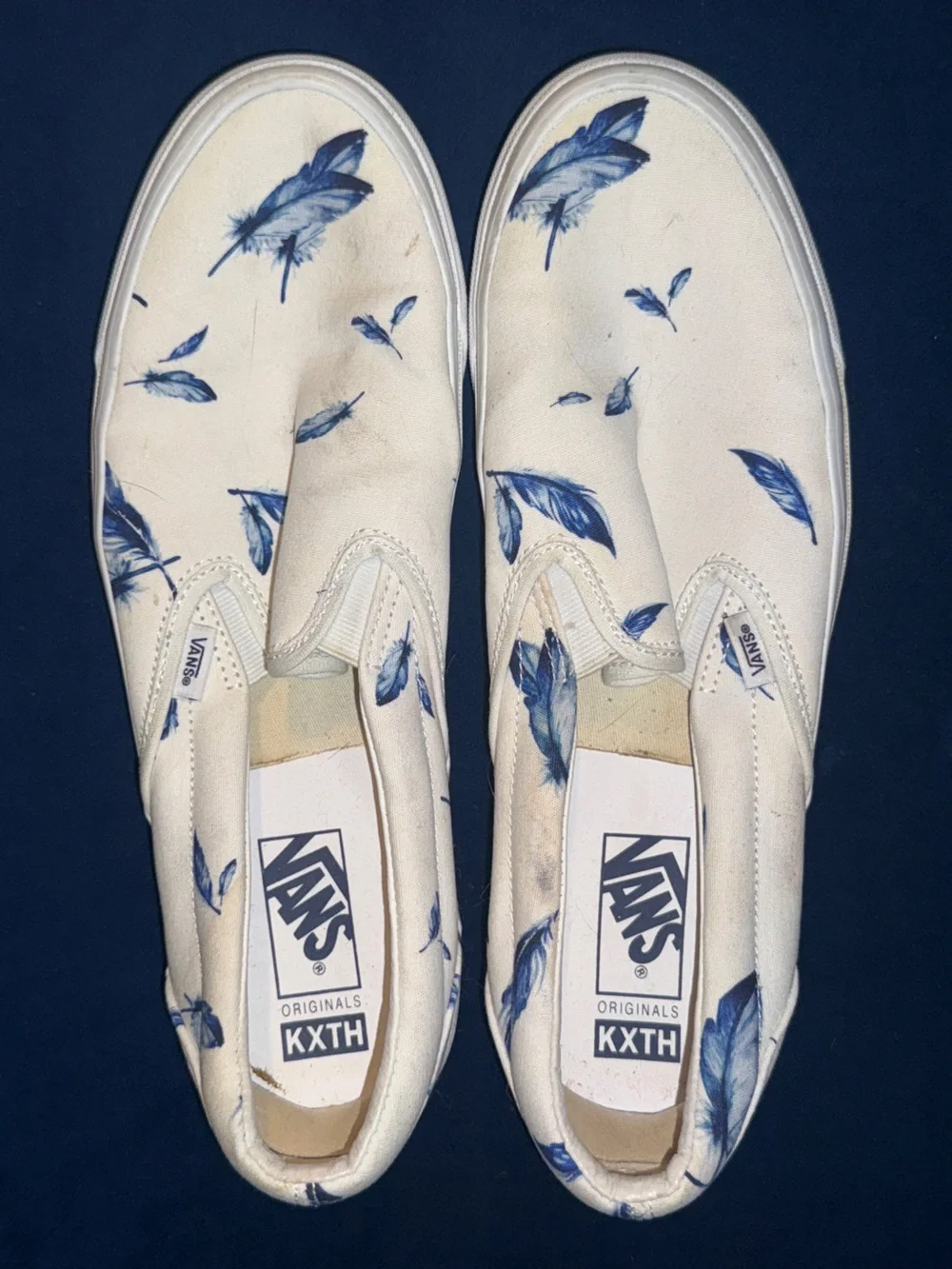 KITH x Vans White Slip-On with Blue Floral Print